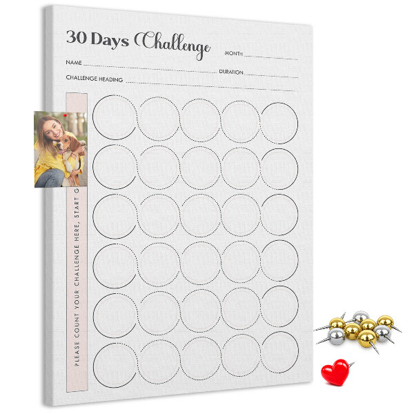Cork notice board 30-Day Circle Challenge Plan