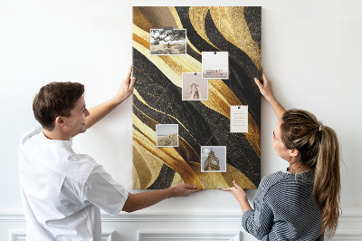 Pin board Gold and black waves fabric texture