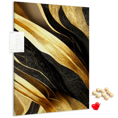 Pin board Gold and black waves fabric texture