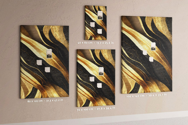 Pin board Gold and black waves fabric texture
