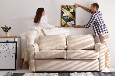 Pin board Gold and black waves fabric texture
