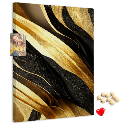 Pin board Gold and black waves fabric texture