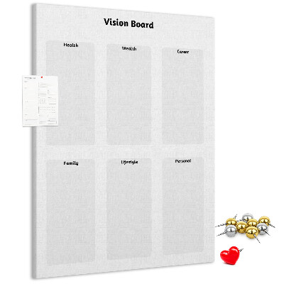 Pin board Vision board with blank sections