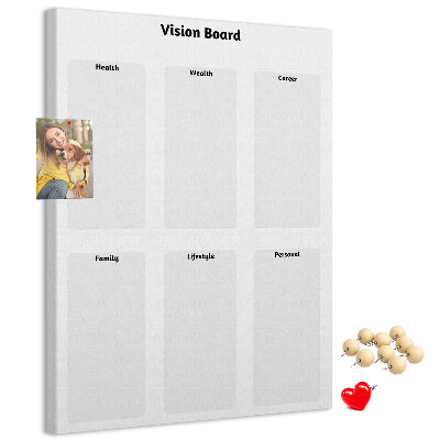 Pin board Vision board with blank sections
