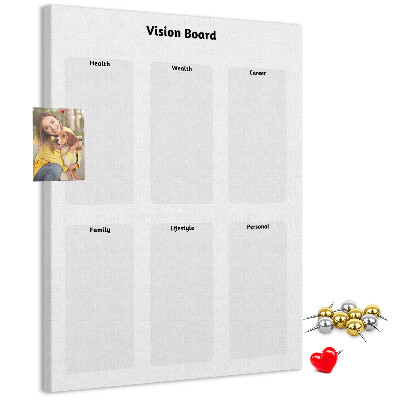 Pin board Vision board with blank sections