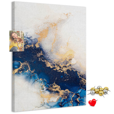 Memo cork board Abstract pattern in shades of blue