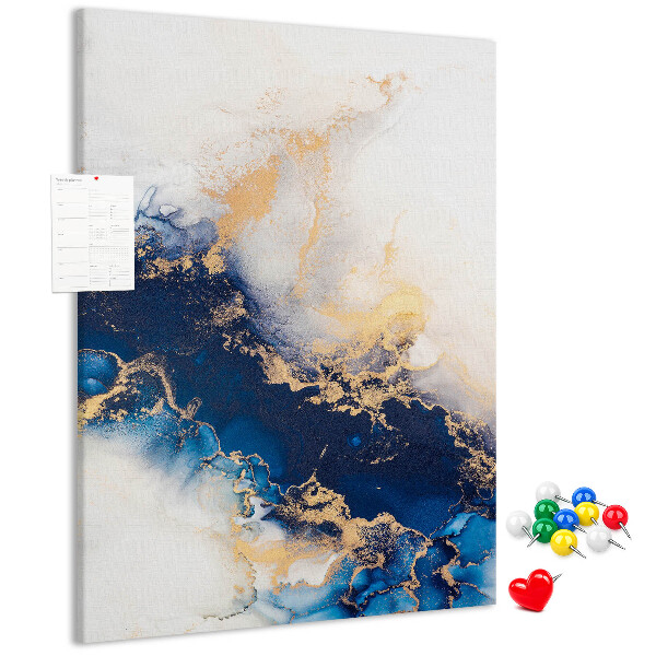 Memo cork board Abstract pattern in shades of blue