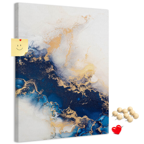 Memo cork board Abstract pattern in shades of blue