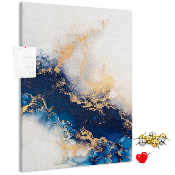 Memo cork board Abstract pattern in shades of blue