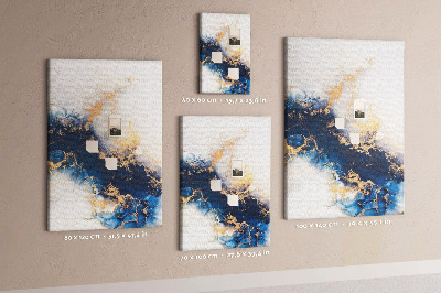 Memo cork board Abstract pattern in shades of blue