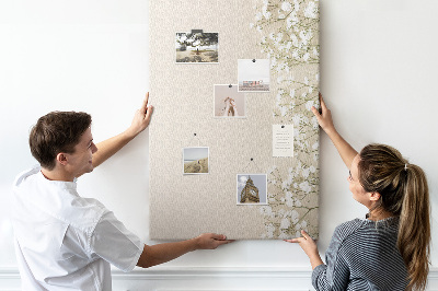 Pin board Delicate flowers on a neutral background