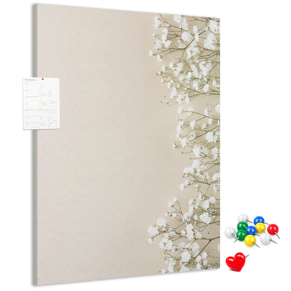Pin board Delicate flowers on a neutral background
