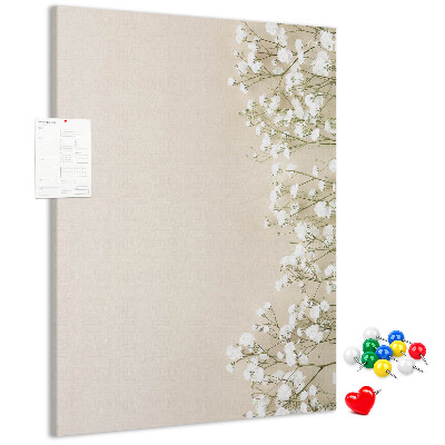 Pin board Delicate flowers on a neutral background