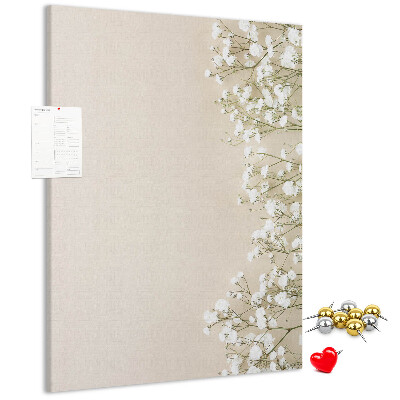 Pin board Delicate flowers on a neutral background
