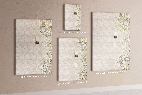 Pin board Delicate flowers on a neutral background