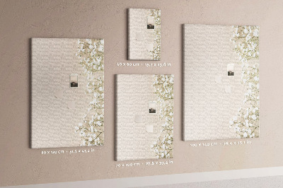 Pin board Delicate flowers on a neutral background