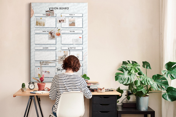 Wall cork memo board Vision board with life categories