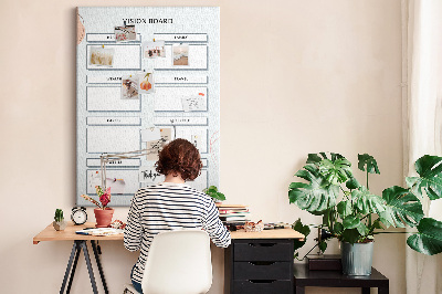Wall cork memo board Vision board with life categories