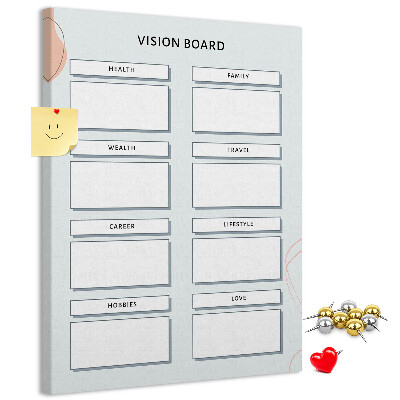 Wall cork memo board Vision board with life categories