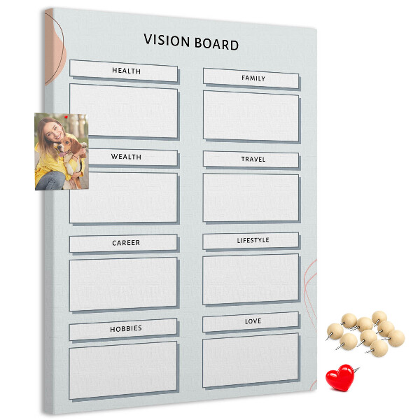 Wall cork memo board Vision board with life categories