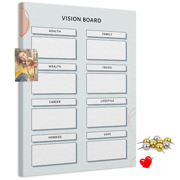 Wall cork memo board Vision board with life categories