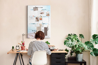 Memo cork board Vision board with personal development categories