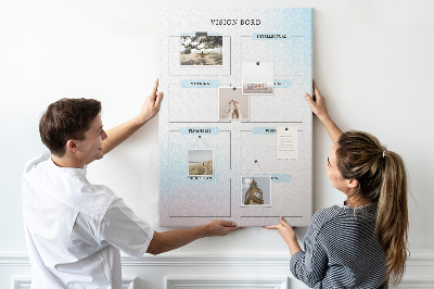 Memo cork board Vision board with personal development categories