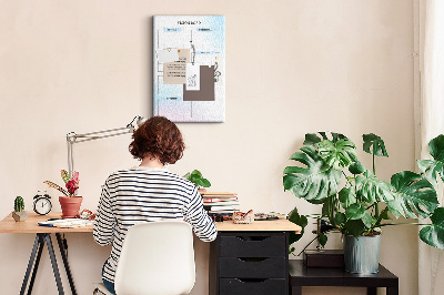 Memo cork board Vision board with personal development categories
