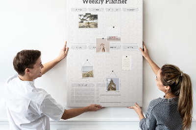 Cork notice board Weekly planner with space for notes