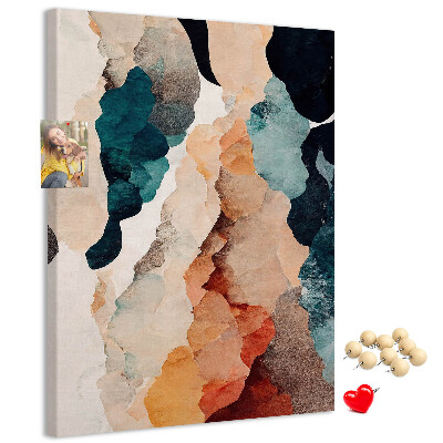Wall cork memo board Abstract spots in subdued colors