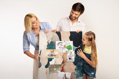 Wall cork memo board Abstract spots in subdued colors