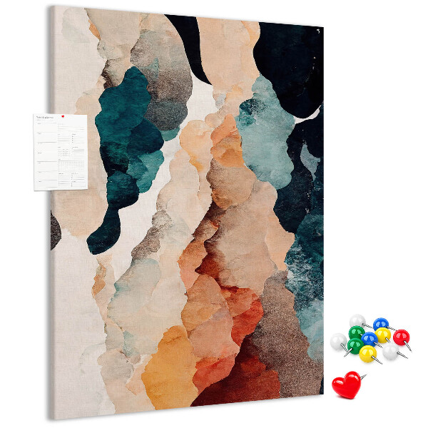 Wall cork memo board Abstract spots in subdued colors
