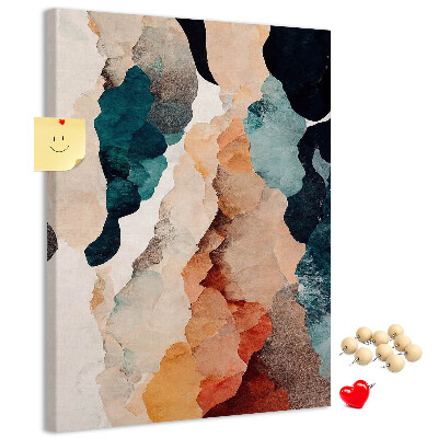 Wall cork memo board Abstract spots in subdued colors