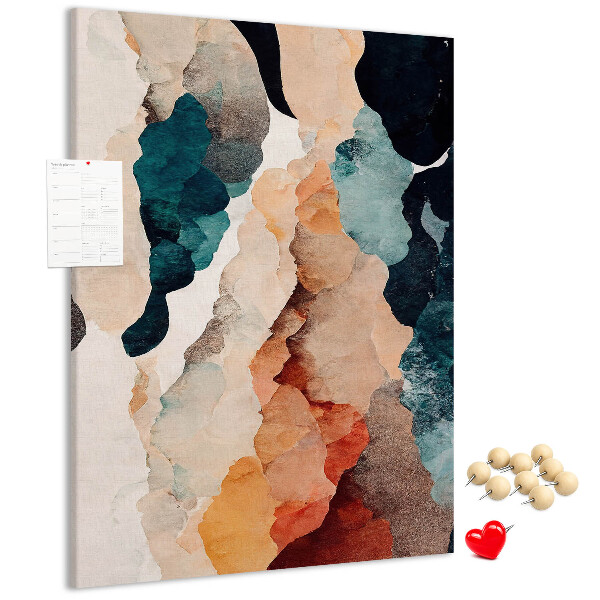Wall cork memo board Abstract spots in subdued colors