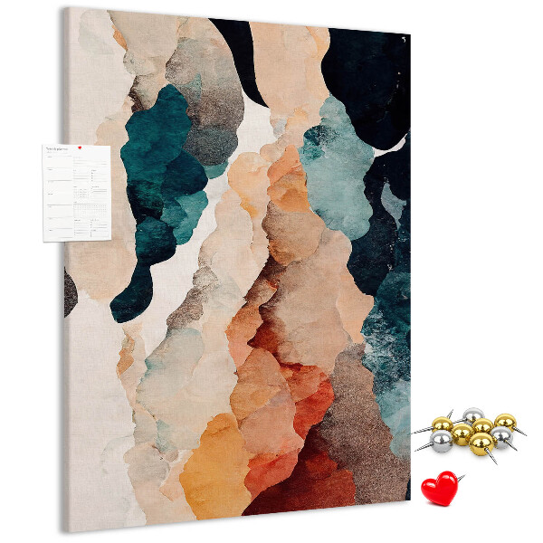 Wall cork memo board Abstract spots in subdued colors