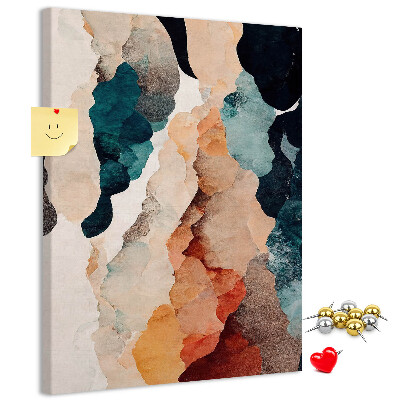 Wall cork memo board Abstract spots in subdued colors