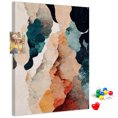 Wall cork memo board Abstract spots in subdued colors