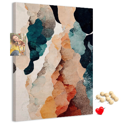 Wall cork memo board Abstract spots in subdued colors