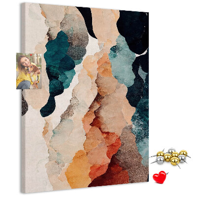 Wall cork memo board Abstract spots in subdued colors