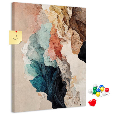 Memo cork board Abstract forms in pastel colors