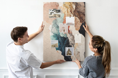 Memo cork board Abstract forms in pastel colors