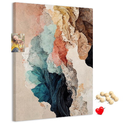 Memo cork board Abstract forms in pastel colors