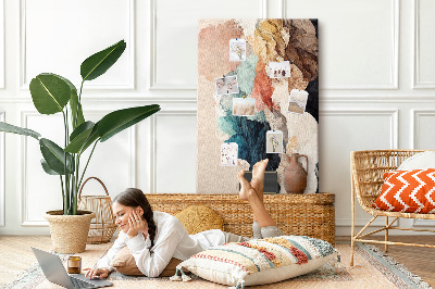 Memo cork board Abstract forms in pastel colors
