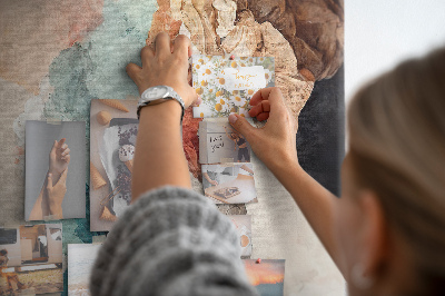 Memo cork board Abstract forms in pastel colors