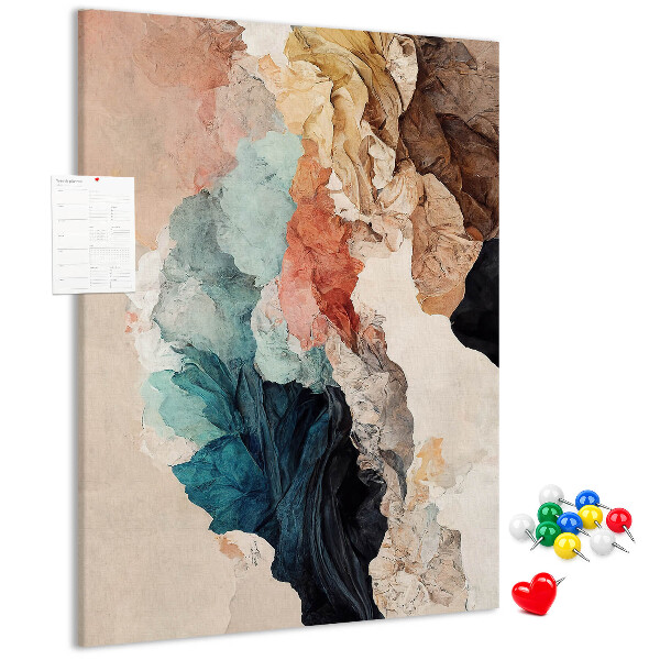 Memo cork board Abstract forms in pastel colors