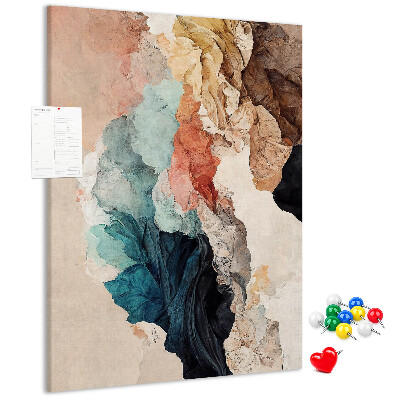 Memo cork board Abstract forms in pastel colors