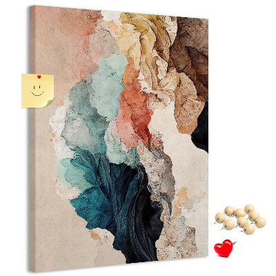 Memo cork board Abstract forms in pastel colors