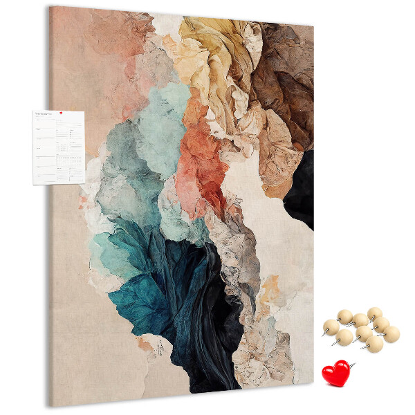 Memo cork board Abstract forms in pastel colors