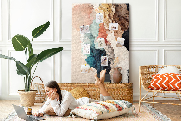 Memo cork board Abstract forms in pastel colors