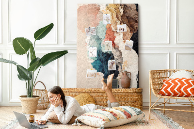 Memo cork board Abstract forms in pastel colors